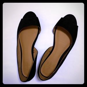 Old Navy Black Peep Toe Flats - size 10